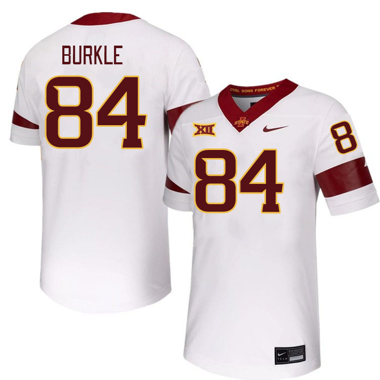 Men #84 Gabe Burkle Iowa State Cyclones College Football Jerseys Stitched-White